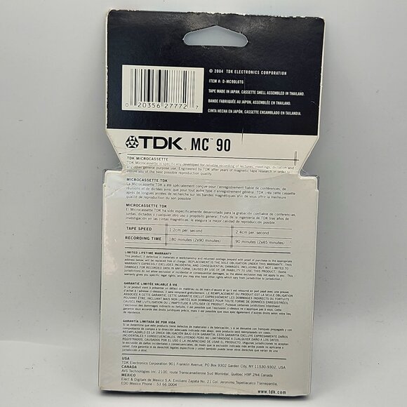 TDK MC90 Microcassette 6 Pack For Voice Recorders Answering Machines - Picture 3 of 3